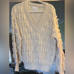 Eleven Six 💯 Alpaca Cream Textured Women's Sweater, size M/L new never worn